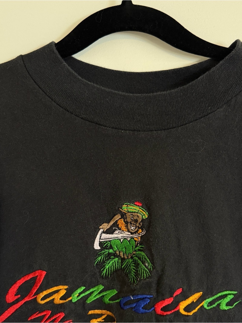 Vintage Vibes Jamaica No Problem Embroidered Graphic T-Shirt Made in Jamaica M - Picture 2 of 6